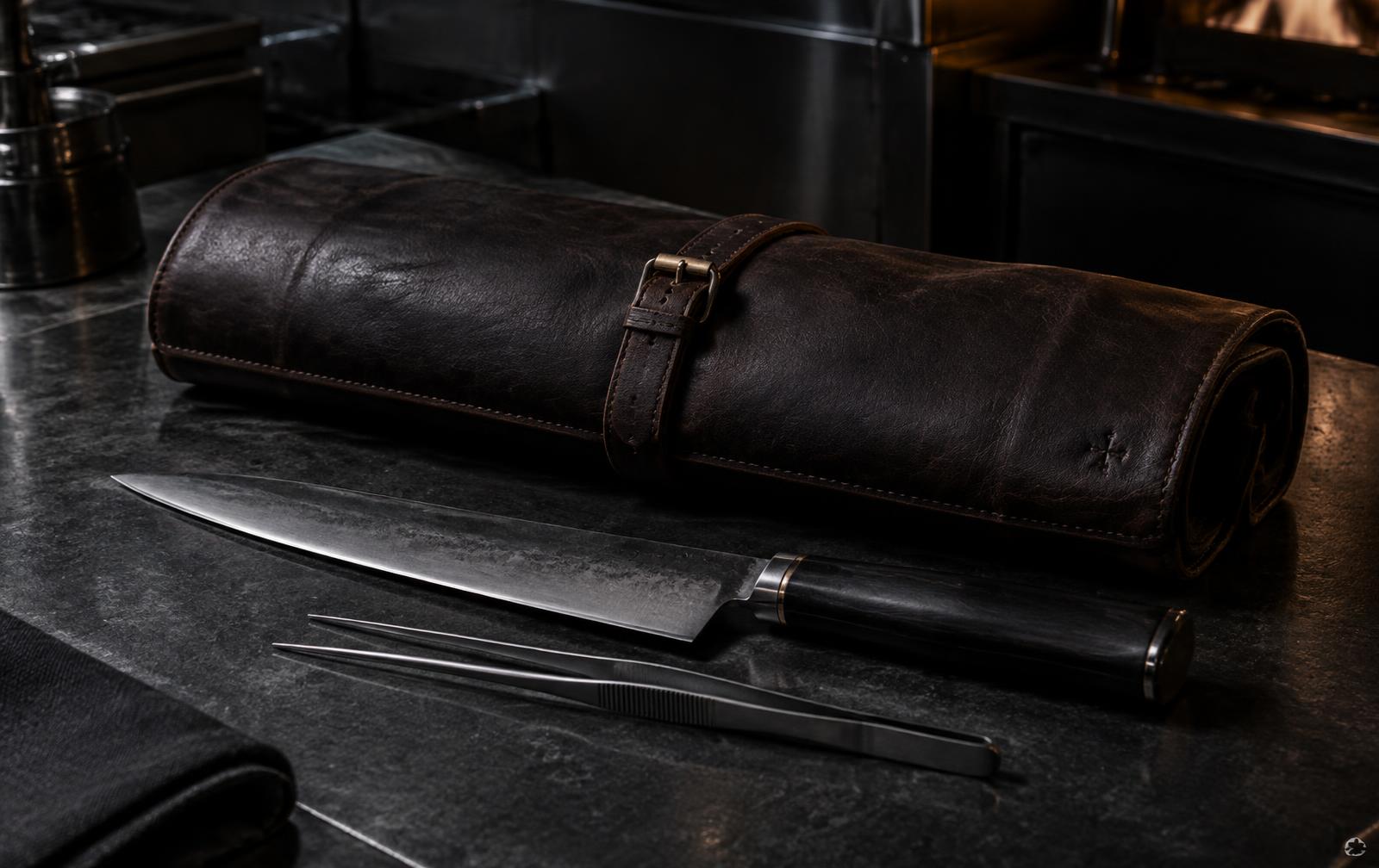Full-grain leather, stitching and brass details